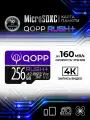 Карта памяти QOPP RUSH+, 256Гб, Class 10/V30/UHS-I/U3, фиолетовая, с адаптером