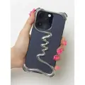 Чехол на iPhone 16 Pro Max цвет титана металлический волна с защитой камеры и поддержкой беспроводной зарядки