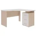 Стол компьютерный угловой Лайт-2  с ящиками, дуб сонома/белый, 120*120*75 см, Mebelson