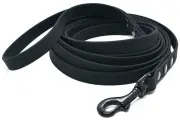 Поводок из биотана 2,5 м, ширина 16 мм, Woofy Iron , прорезиненный, водостойкий, черный