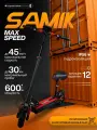 Электросамокат SAMIK Max Speed, для взрослых, 600Вт, черный/красный