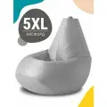 Кресло мешок MyPuff, бескаркасное кресло, пуфик мешок, размер 5XL, оксфорд, серебристо-серый