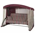Заводская москитная сетка с тентом для качелей Империя бордовая 241х126 см.