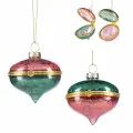 Украшение GOODWILL M&G луковица-шкатулка (набор 2 шт) красный с зеленым 8 см, стекло