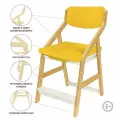 Стул растущий для школьника Робин Wood (Вуд) с чехлом, цвет Комбо белый/Желтый