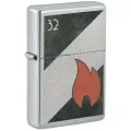 Оригинальная бензиновая зажигалка ZIPPO Vintage с покрытием High Polish Chrome, латунь/сталь, серебристая, 38x13x57 мм