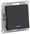 1-клавишный переключатель Systeme Electric AtlasDesign Карбон с подсветкой, сх.6а SE ATN001063