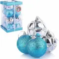 Набор новогодних украшений Oubaoloon цвет голубой и серебристый, в коробке (S1313)