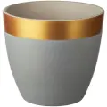 Горшок для цветов ИКЕА ЛАЙМПЕППАР, 3.5 л, 19x19 см, серый/золотой