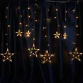 Светодиодная гирлянда Feron CL29 бахрома Звезды 3*1м + 3м 230V 2700K, статичная, c питанием от сети, прозрачный шнур