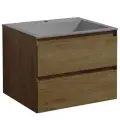 Тумба с раковиной из кварца Vincea Luka 600 цвет T.Oak, Gray