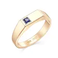 Печатка Diamant online, красное золото, 585 проба, сапфир синтетический, размер 22, темно-синий