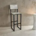 Стул барный металлический со спинкой (Грей)