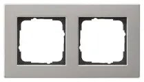 Рамка на 2 поста Gira E2 для установки заподлицо, универсальный монтаж, цвет нержавеющая сталь