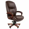 Кресло руководителя Chairman 408 Россия нат. кожа/экокожа коричневая (мультиблок)