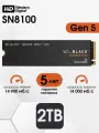 2 ТБ Твердотельный накопитель Western Digital WD Black SN8100 Gen5 14900 Мб/с М.2 (WDS200T1X0M)