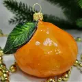 Irena-Co елочная игрушка, стекло Мандарин (5х7х6см)