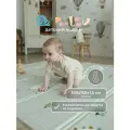 Детский коврик для ползания развивающий двусторонний складной Pollzu 150x180x1,5 см, Дино