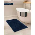Коврик для ванной 50х80 см синий, спальни нескользящий, эко-шелк