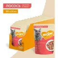 Влажный корм Мнямс Кусочки в соусе с лососем для стерилизованных кошек 85г × 24 шт.