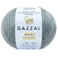 Пряжа Gazzal Baby Wool (Газзал Беби Вул) 818 серый 40% шерсть мериноса, 20% кашемир, 40% акрил 50г 175м 10 мотков