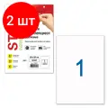 Комплект 2 шт, Этикетка самоклеящаяся удаляемая, 210х297 мм, 1 этикетка, белая, 65 г/м2, 50 листов, STAFF, 128820