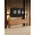 Тумба под телевизор подвесная 180 см Камелия гикори, консоль навесная длинная для тв