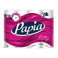 Комплект 5 упаковок, Бумага туалетная Papia Белая 3сл бел 100%цел втул 16.8м 140л 12рул/уп