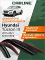 Дефлекторы окон Carline Hyundai Tucson 3 (Хендай Туксон 3) 2015-2021 г. в, кроссовер, накладные, 4шт