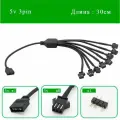 Переходник с 5v3pin A-RGB на 8х jst sm 3 pin мама
