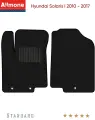 Ворсовые коврики для Hyundai Solaris 1 (RB) 2010 - 2017, черные, 2шт, автомобильные, передние, Стандарт / Хендай Солярис 1