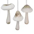 Набор елочных игрушек Белые Грибочки 15 см, 3 шт, подвеска, Koopman, YZB008020-набор