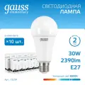 Лампочка светодиодная Gauss Elementary 30В 2390lm 6500K эквивалент 250В E27 73239 (комплект из 10шт.)