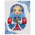 PANNA Набор для вышивания нитками и бисером Русская матрешка. Зима (NM-1758), 29 х 22 см