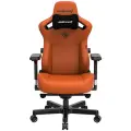 Кресло игровое ANDA SEAT Kaiser Series 3, на колесиках, искусственная кожа, оранжевый/оранжевый [ad12ydc-xl-01-o-pv/c]