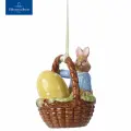 Подвеска пасхальная Кролик Макс в корзине, Bunny Family, Villeroy & Boch, Премиум-Фарфор