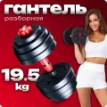Гантель разборная 20 кг Атлант. Гантель разборная Атлант 20 кг