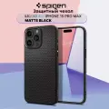Чехол Spigen на Apple iPhone 15 Pro Max (ACS06562) Liquid Air / Спиген чехол для Айфон 15 Про Макс накладка, противоударный, с защитой камеры, черный