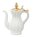 OLIVIA Кувшин керамика, бел/крышка золото
