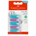 Набор ластиков-колпачков Faber-Castell Grip 2001 5шт, трехгранные, бирюза-сирень, 90*15*15мм, блистер