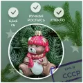 Irena-Co елочная игрушка, стекло Мишка Бэби винтаж (6,5х6,5х5см)
