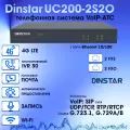 Телефонная IP-АТС Dinstar UC200-2S2O, 30 одновременных соединений, IVR, 2 FXO, 2 FXS, 2 Gigabit Ethernet