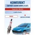 Комплект свечей зажигания для Peugeot 206 1.4 LPG л / Двигатель KFV (TU3JP) Пежо 206
