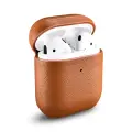Чехол IcareR для Airpods 1/2 из натуральной кожи Наппа, коричневый