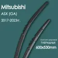 Комплект щеток стеклоочистителя гибридных для автомобиля Mitsubishi(Митсубиси) ASX _(GA) 2017,2018,2019,2020,2021,2022,2023гг. , дворники автомобильные 600/530мм