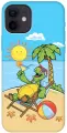 Силиконовый чехол на Apple iPhone 12 / 12 Pro / Эпл Айфон 12 / 12 Про с рисунком Relaxing Turtle Soft Touch голубой
