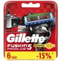 Cменные кассеты Gillette Fusion ProGlide Power для мужской бритвы, 6 шт, с 5 лезвиями, с точным триммером для труднодоступных мест, для гладкого бритья надолго
