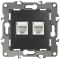 12-3108-05 ЭРА Розетка информационная двойная 2XRJ45, IP20, Эра12, антрацит