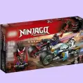 Конструктор Ниндзяго Уличная погоня, 333 детали, совместим с Ninjago ниндзя гонка Street Race of Snake Jaguar 70639