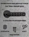 Замок электронный биометрический, умный дверной замок, умная дверная межкомнатная ручка, разблокировка отпечатком пальца